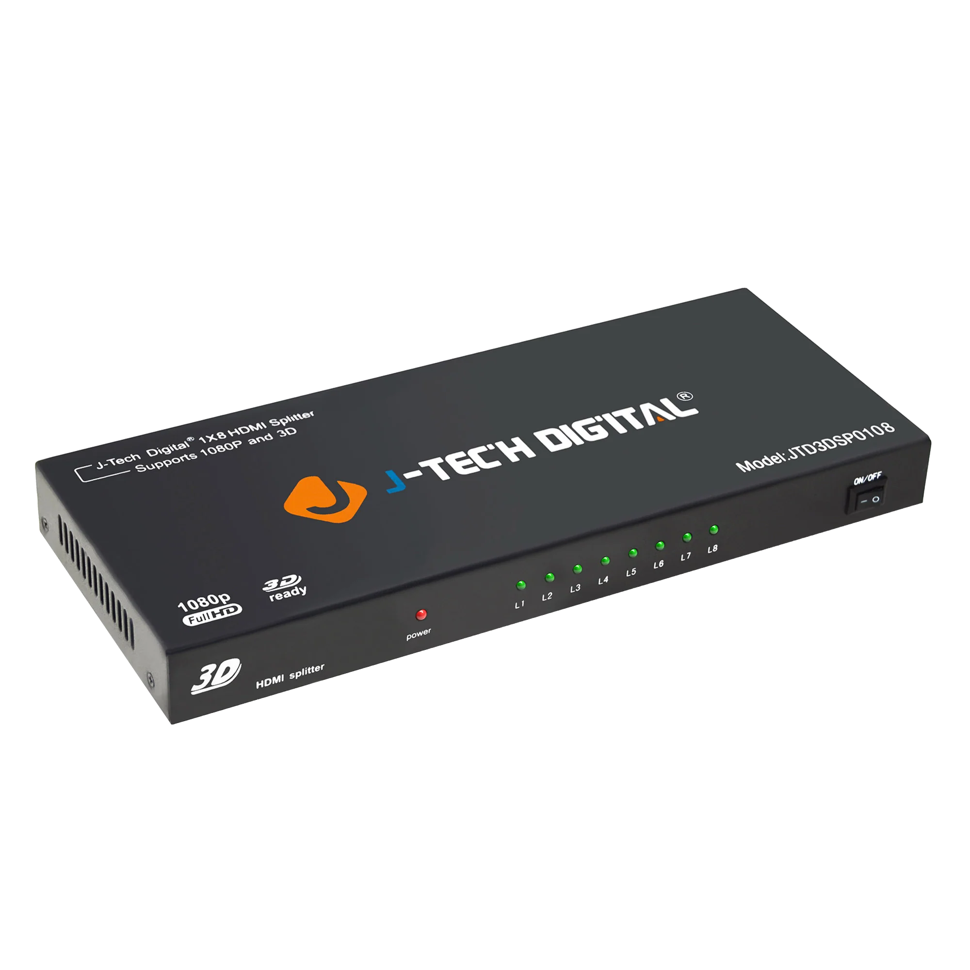 1080P 60Hz 1x8 HDMI Splitter – Distribute Full HD Signal to 8 Displays