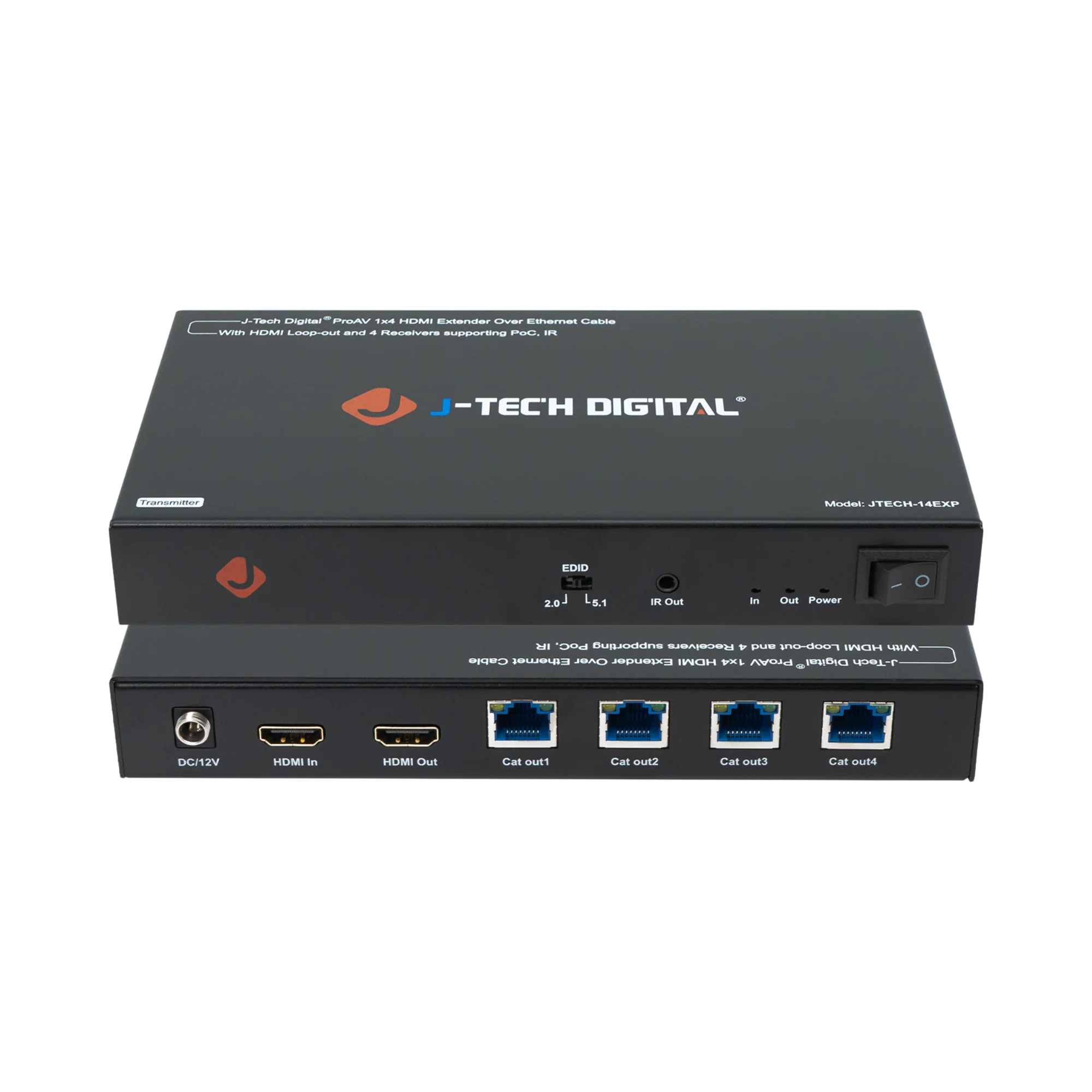 1080P 60Hz 1x4 HDMI Extender Splitter Over Ethernet (164ft.) - Image 3