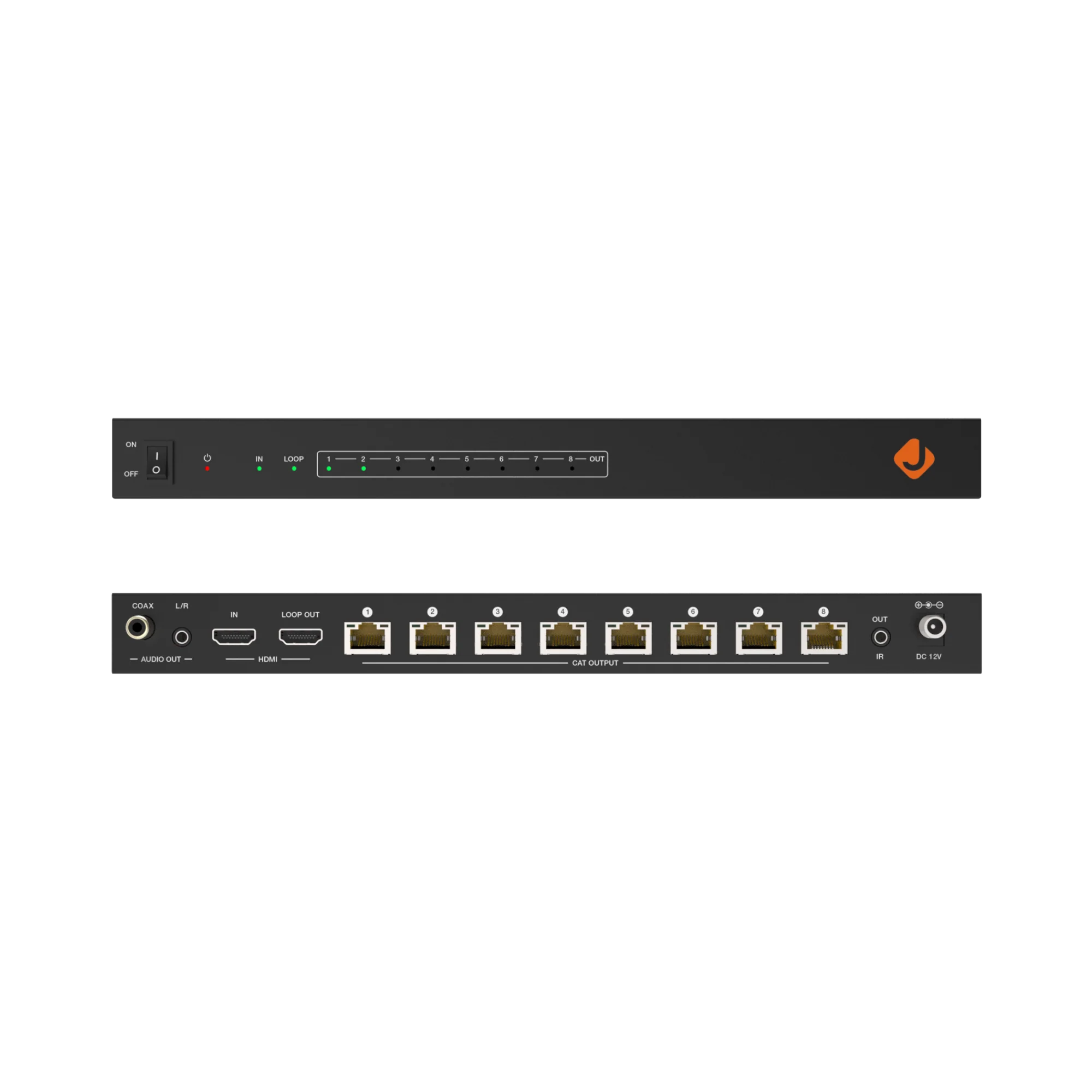 4K 60Hz 1x8 HDMI Extender Splitter Over Ethernet w/ PoC - Image 3