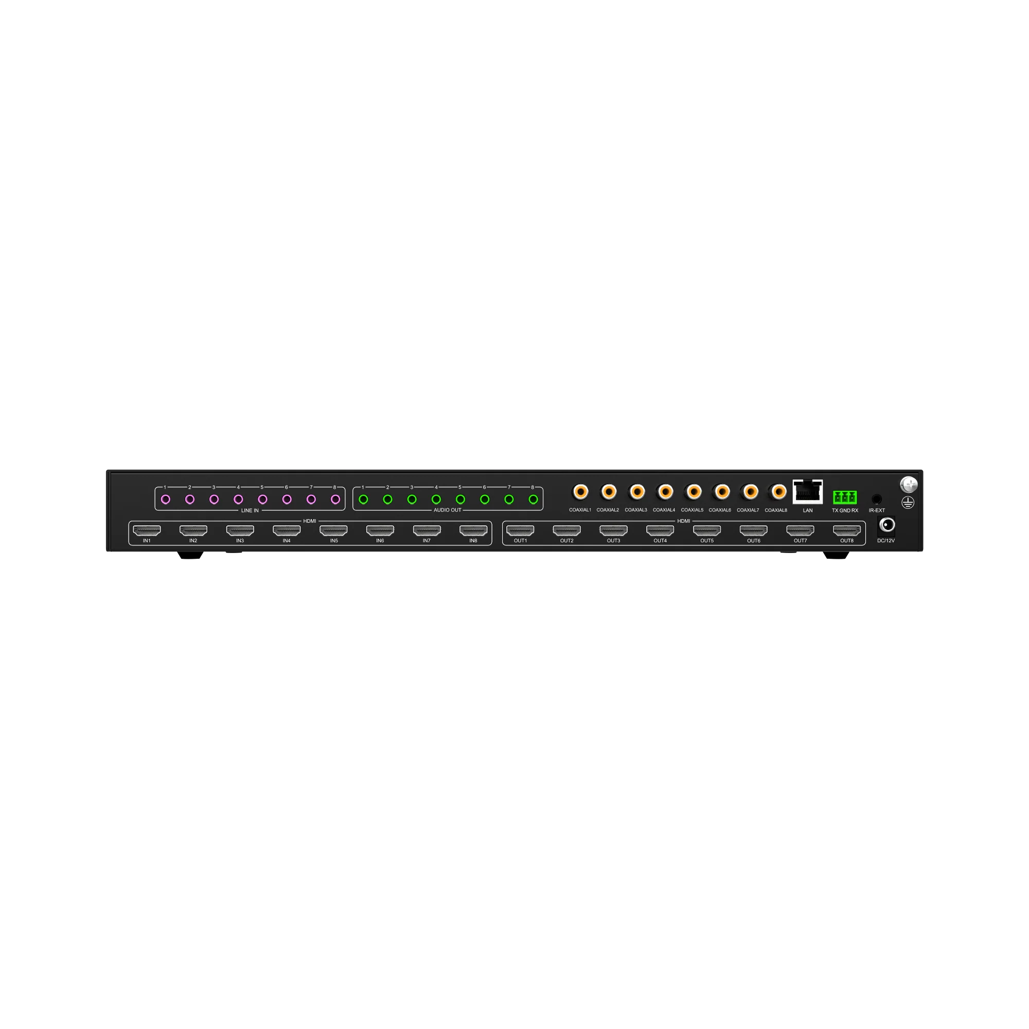 4K 60Hz 8x8 HDMI Matrix with Analog Audio Embedding and Audio Extraction - Image 4